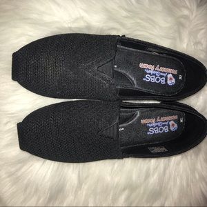 New black BOBS slip ons